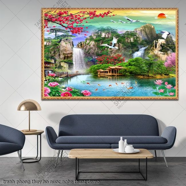 tranh phong thuy ho nuoc nghe thuat